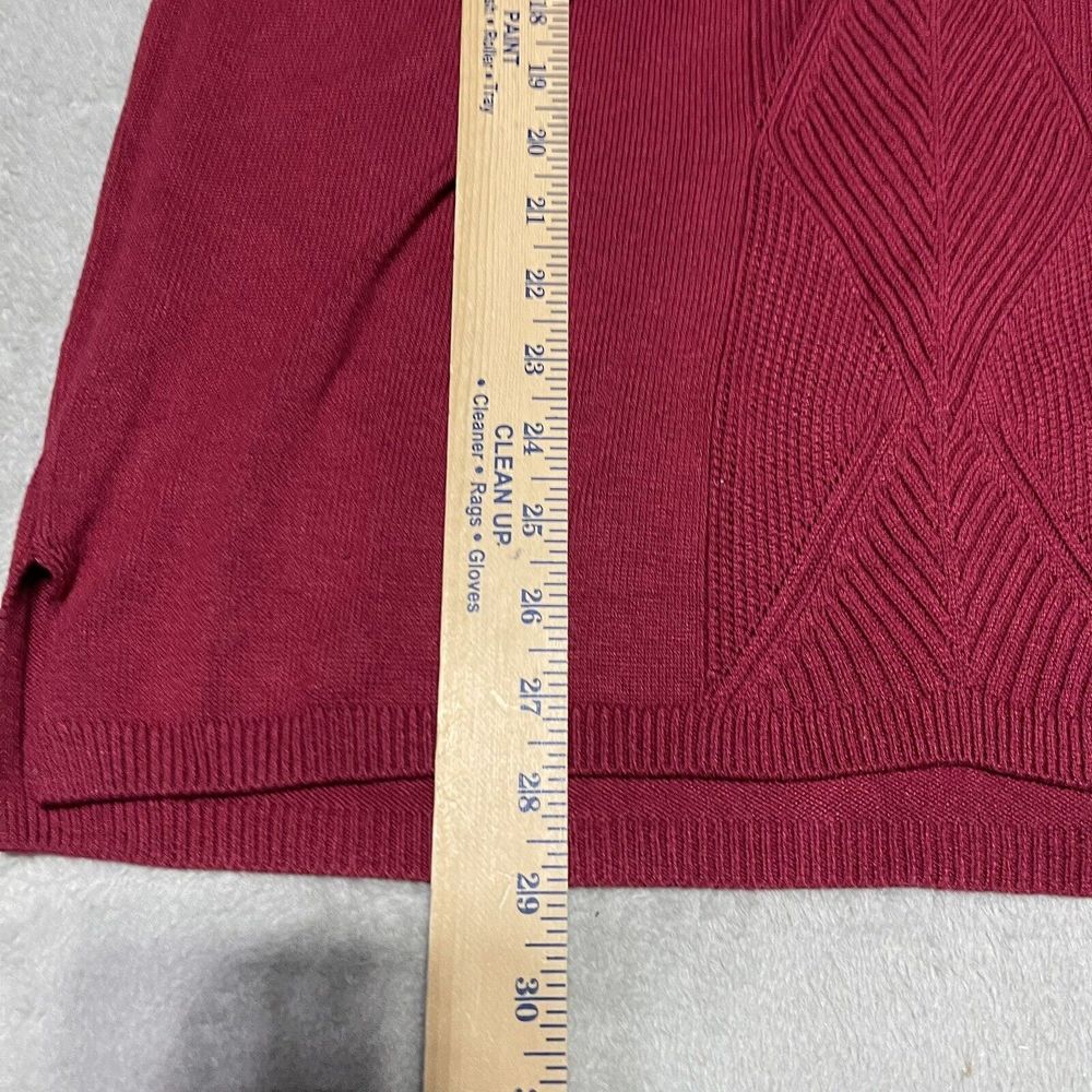 White House Black Market Sweater Womens Medium Red Cowl Neck Ribbed‎ Tunic - Picture 4 of 10